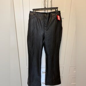 SPANX Black Faux Leather Flare Jeans